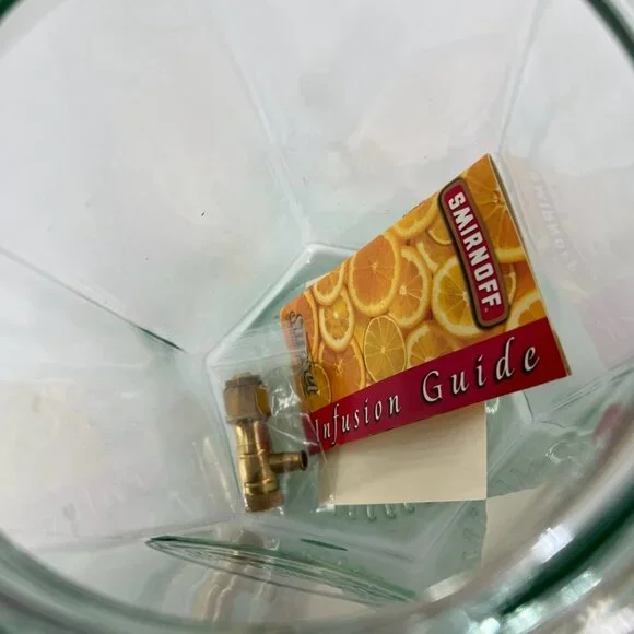 Smirnoff Infusion Jar Made In Italy Green Glass W/ Lid New Boxed - Picture 10 of 16